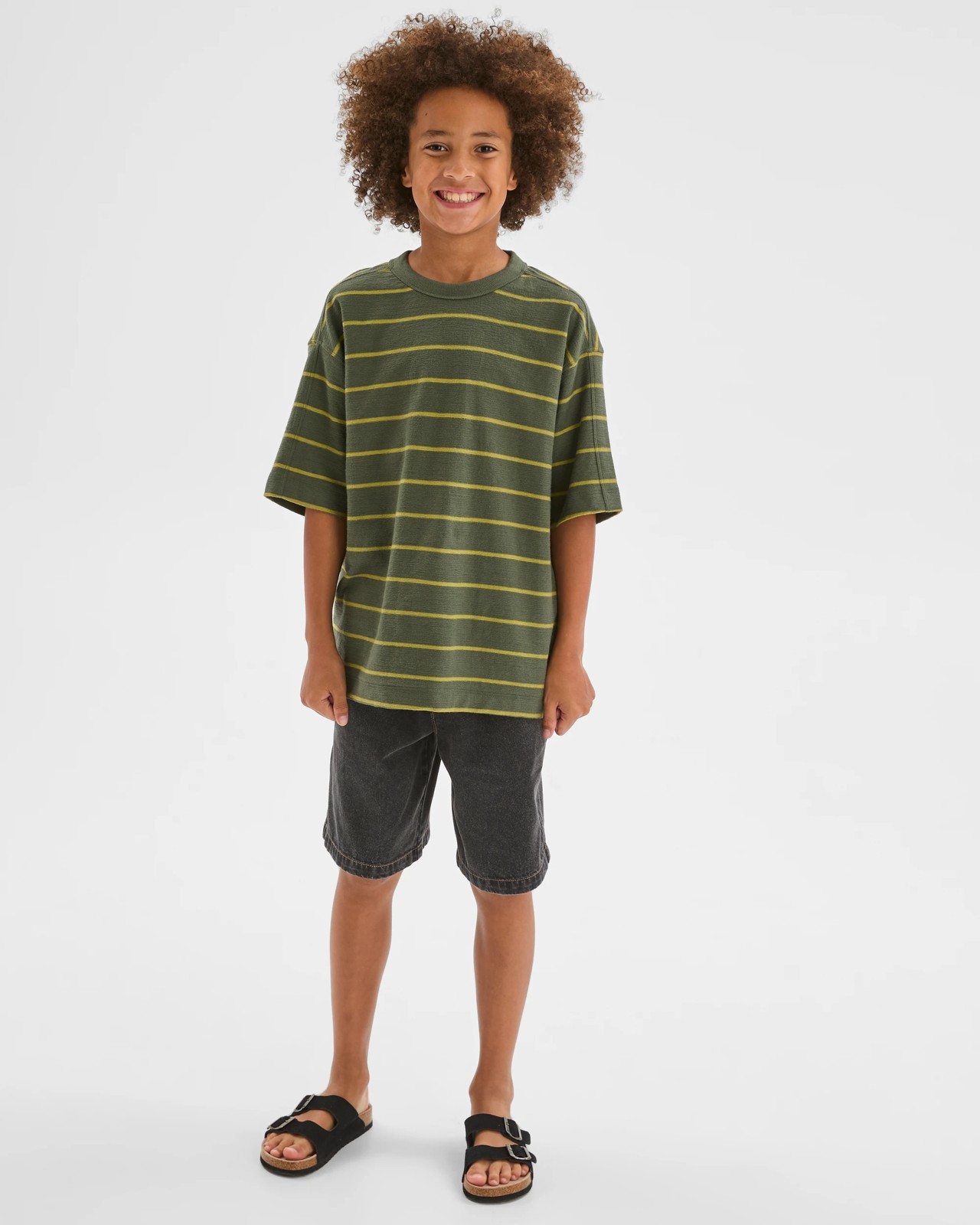 Australian Cotton Textured Oversized T-Shirt - Green 2 of 5
