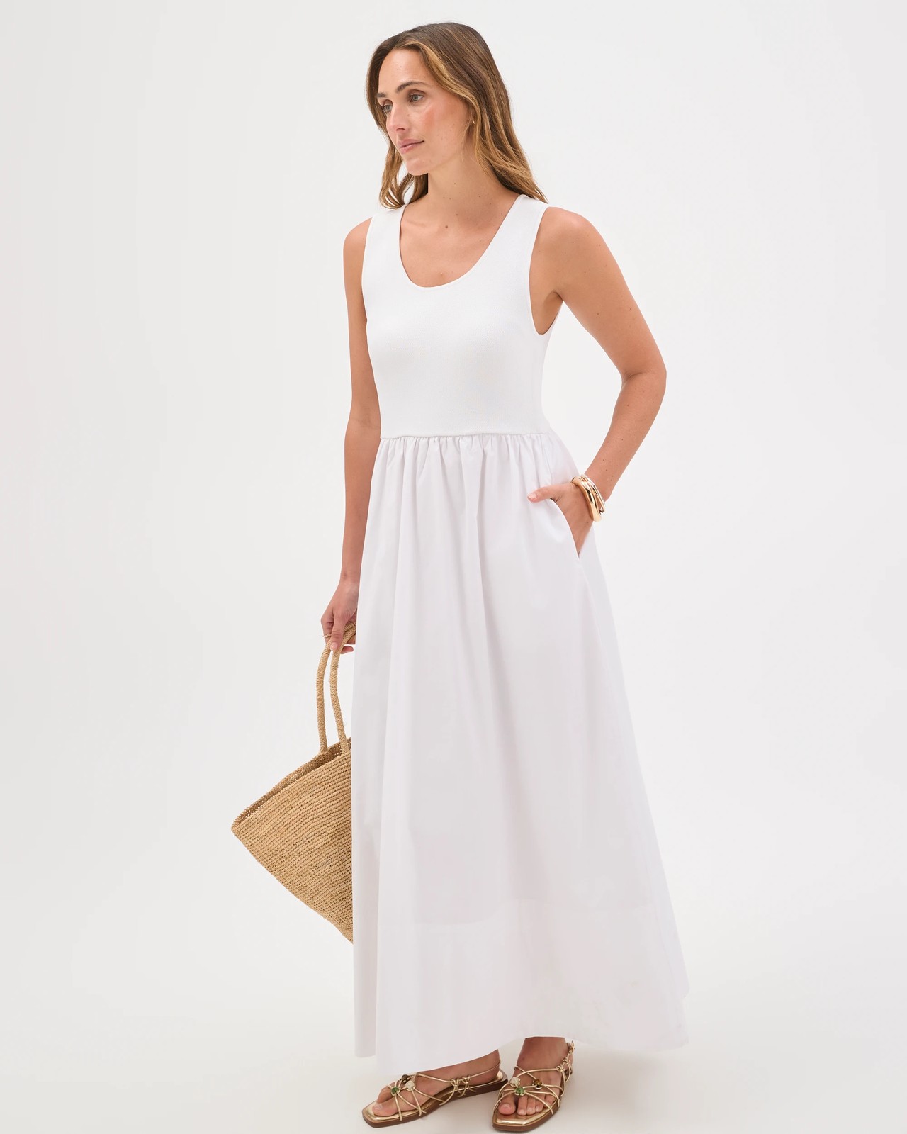 Knit Tank Maxi Dress - White 2 of 5