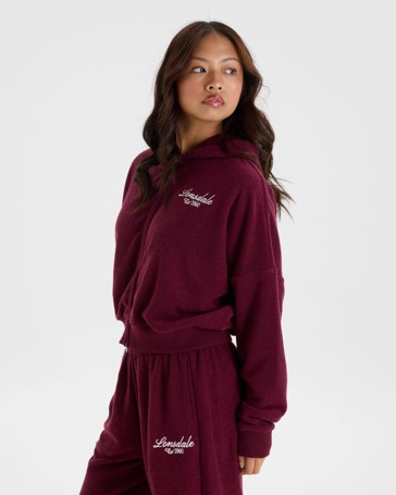 Lonsdale London Bouclé Boxy Zip Thru Sweat