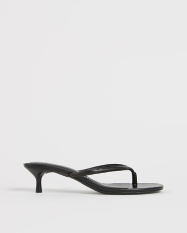 Genuine Suede Leather Thong Heels
