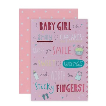 Connections from Hallmark Baby Girl Congratulations Card - Too Sweet