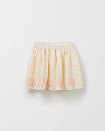 Woven Seersucker Drawcord Skirt
