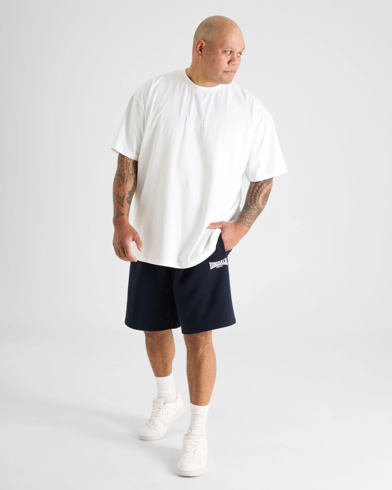 Lonsdale London Plus Size Double Knit Coolmax T-Shirt - White 5 of 5