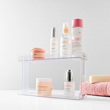 Modular 2 Tier Skincare Shelf, Clear - Anko