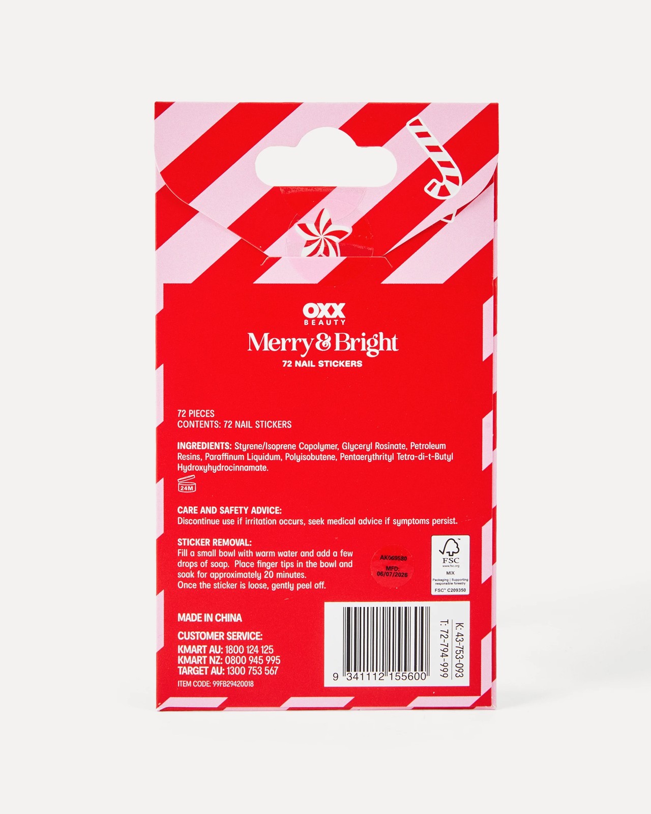 OXX Beauty 72 Piece Merry &amp; Bright Nail Stickers 3 of 3