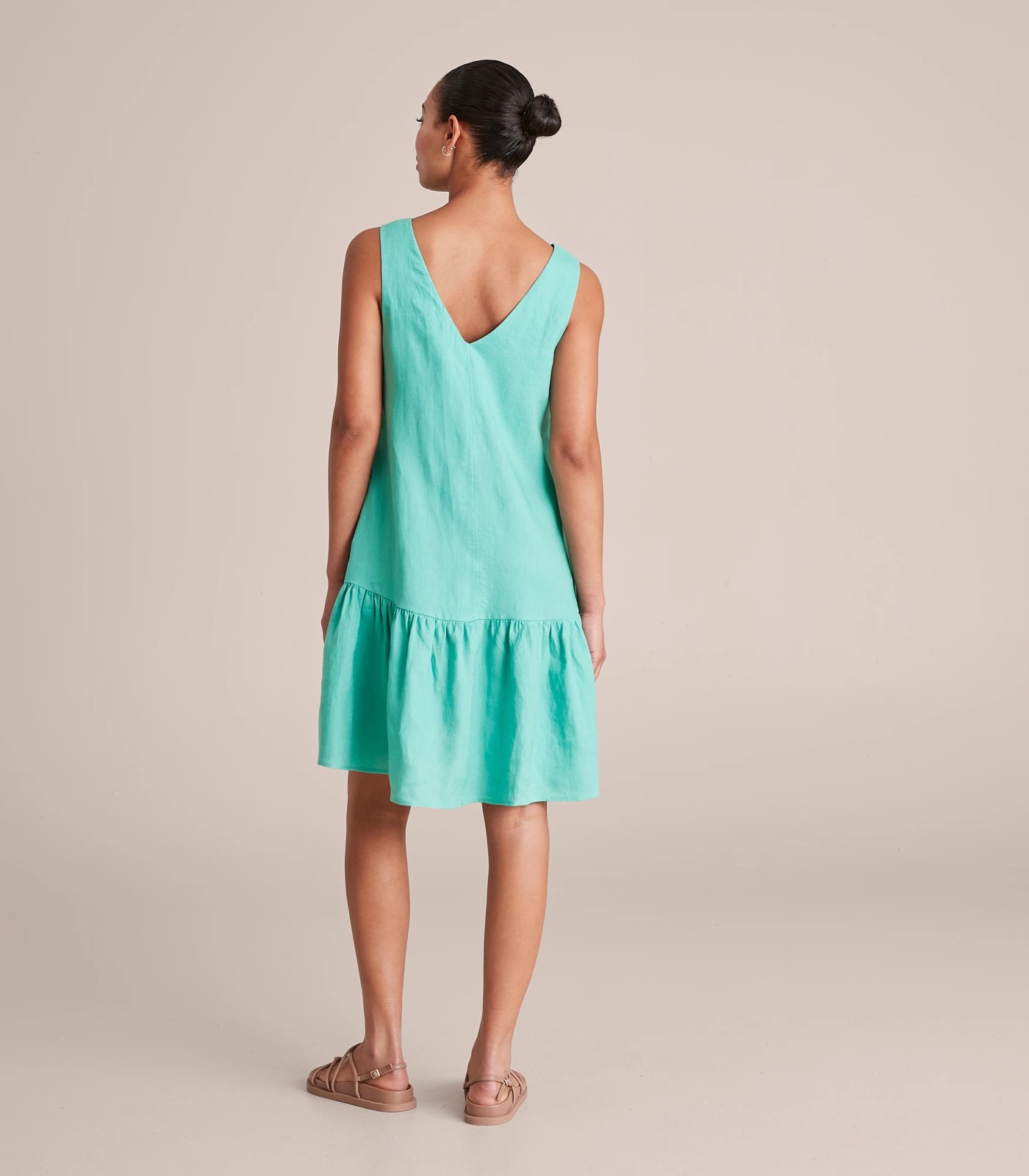 Linen Blend Frill Hem Mini Dress Target Australia