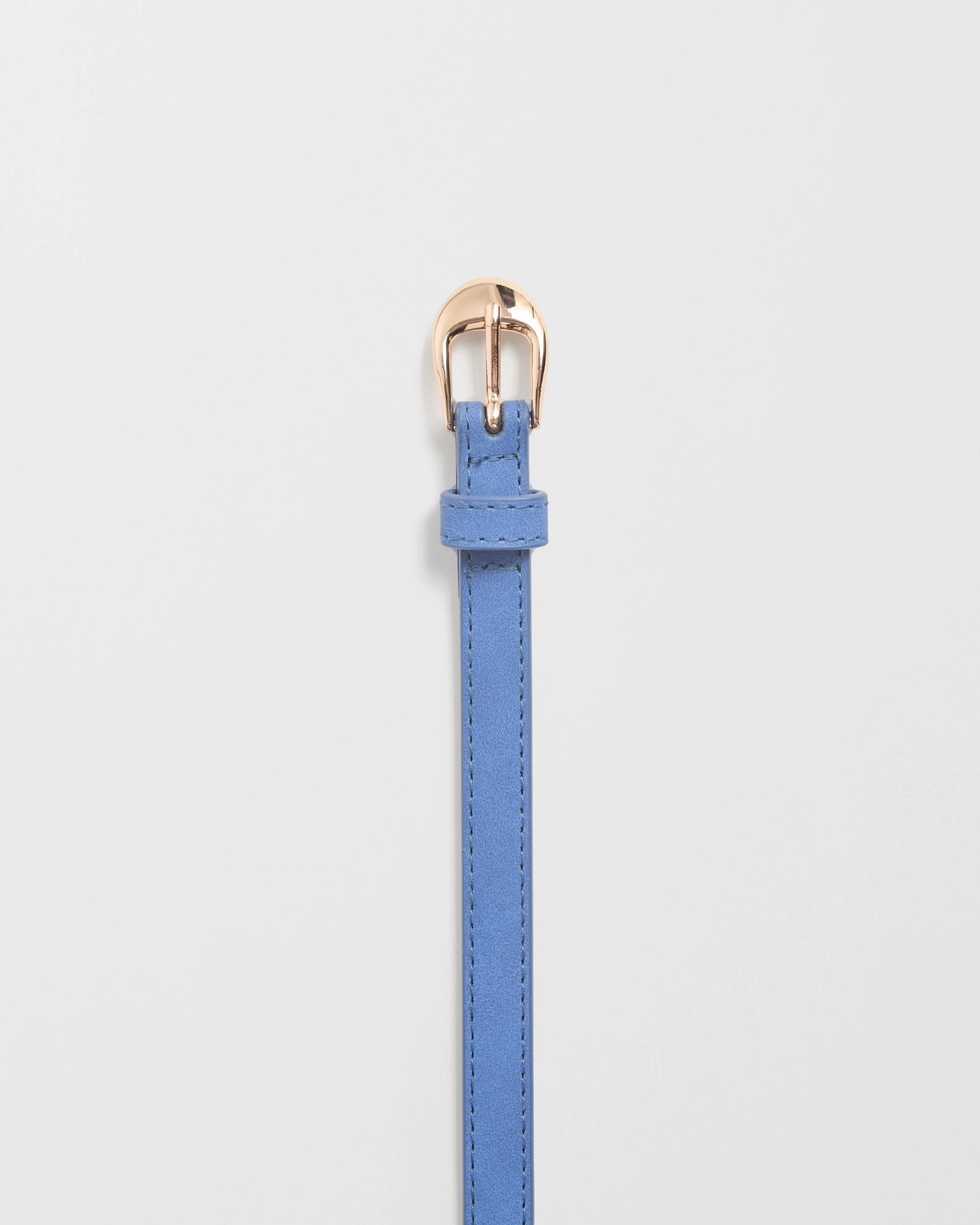 2 Pack Faux Suede Slim Belts - Red + Blue 5 of 5
