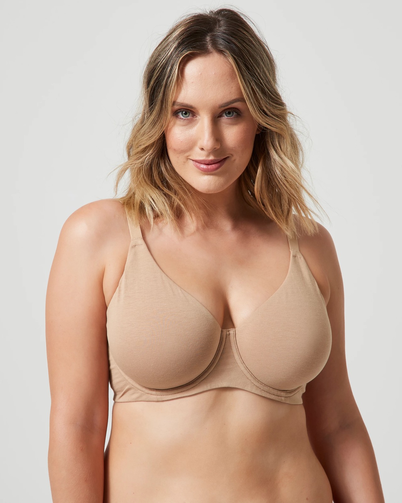 Fuller Figure Pippa Cotton Soft Cup Bra - Latte Brown 2 of 4