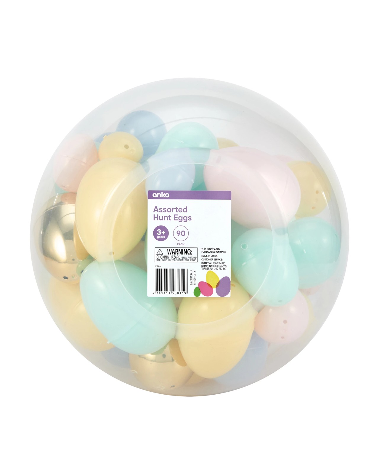 Anko 90 Pack Assorted Hunt Eggs 6 of 6