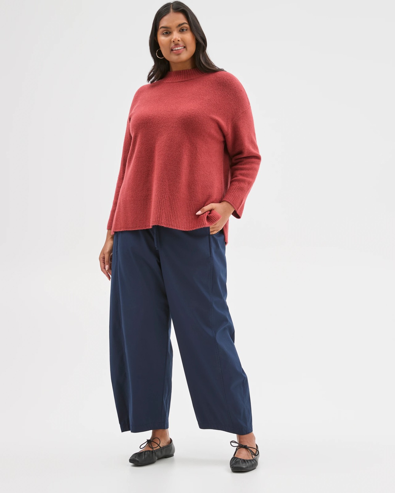 Plus Size Super Soft Jumper - Red Pear Marle 2 of 5