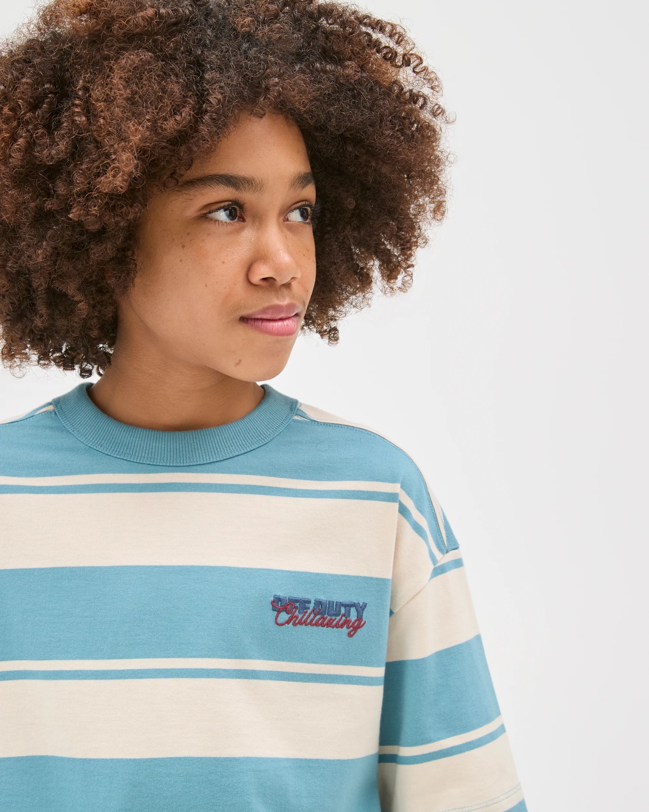 Australian Cotton Oversized Striped T-Shirt - Multi 3 of 6