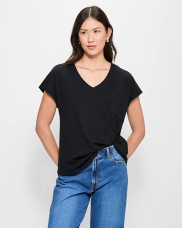 Australian Cotton V-Neck Slub T-Shirt