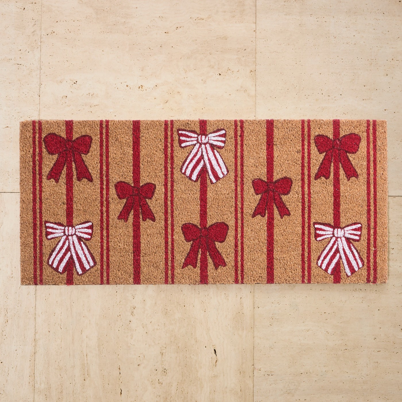 Anko Bows and Stripes Door Mat - 100cm x 45cm 2 of 5