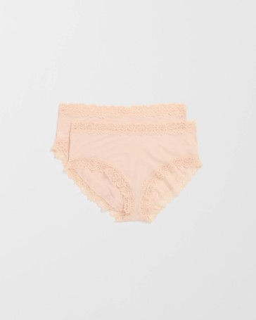 2 Pack Modal and Lace Midi Briefs