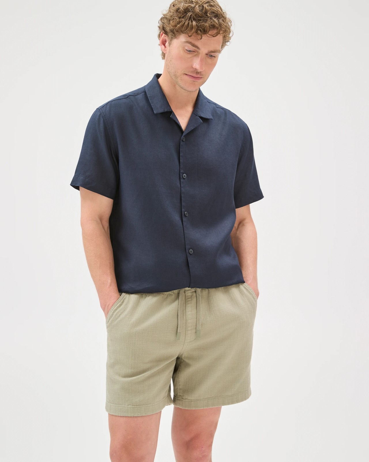 Australian Cotton Textured Shorts - Sea Grass 5 of 6