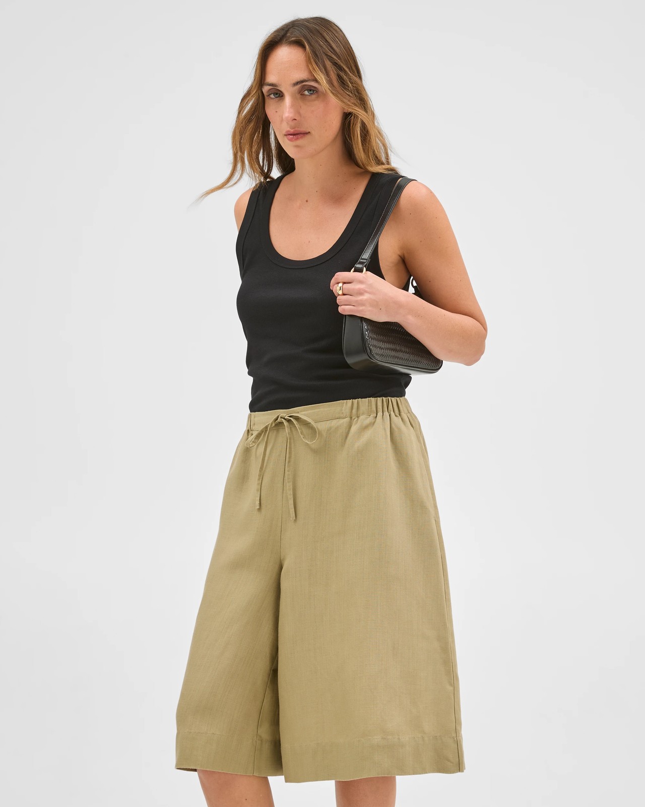 Cropped Culotte Pants - Crushed Leaf 3 of 5