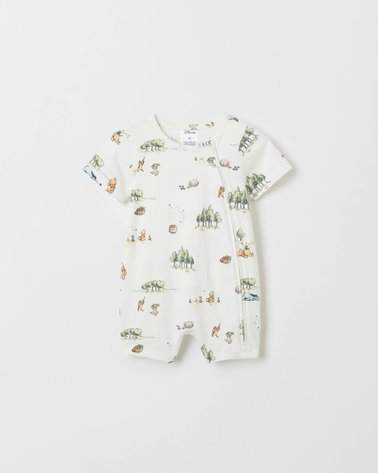 Licensed Disney Organic Cotton 2 Pack Baby Romper - Winnie Gardenia 2 of 4