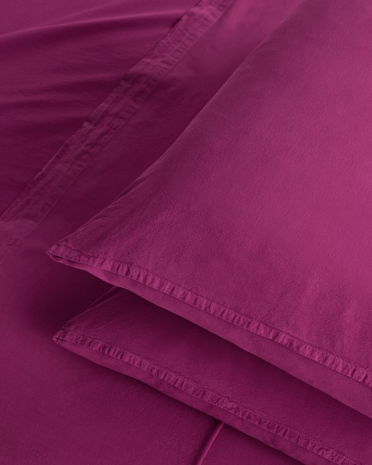 Arlo Cotton Stonewash Sheet Set - Magenta 2 of 3