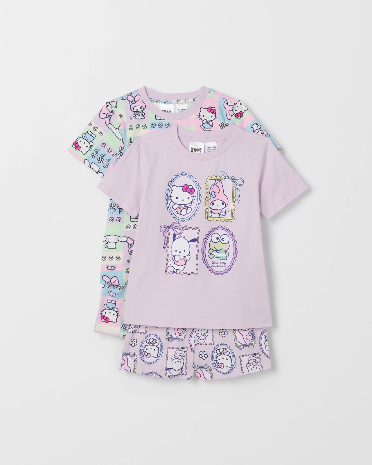 Hello Kitty Australian Cotton 2 Pack Younger Girls Pyjama Set 3 of 5