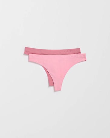 Lily Loves 2 Pack Seamfree Embossed G-String Briefs