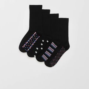 Australian Cotton Blend 4 Pack Sole Design Crew Socks product image
