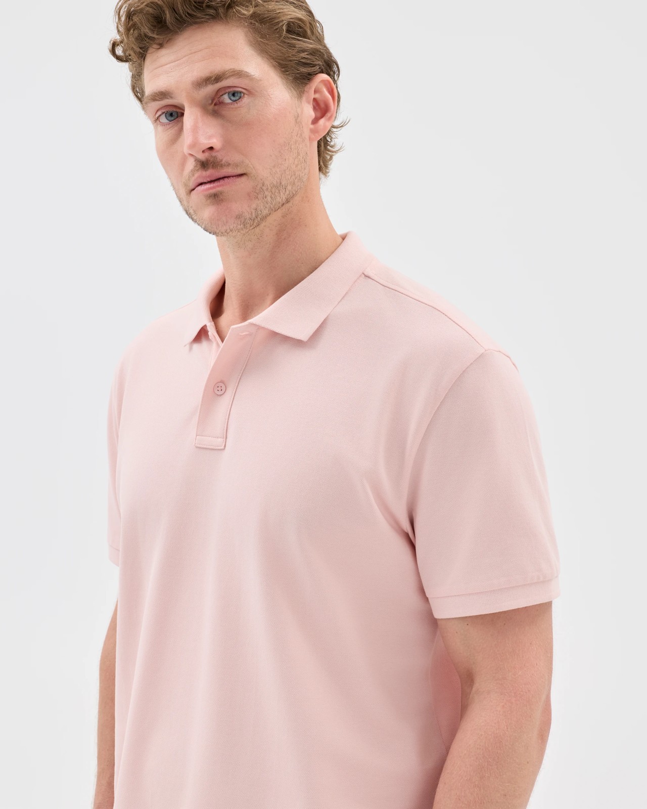 Australian Cotton Short Sleeve Polo Top - Lotus Pink 4 of 5