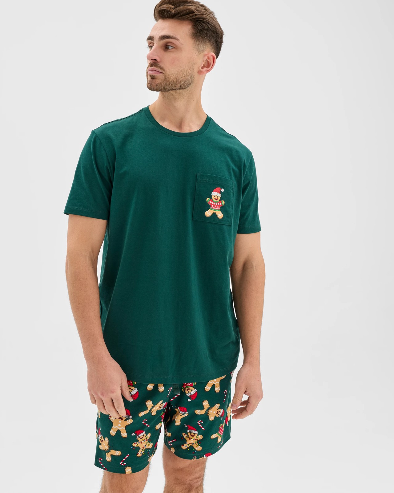 Maxx Australian Cotton Short Sleeve Top & Shorts Christmas Pyjama Set 2 of 5