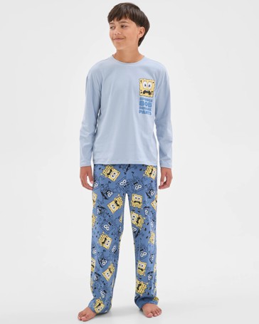 SpongeBob SquarePants Australian Cotton Older Boys Jersey Pyjama Set