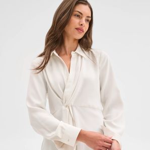 Petites Gathered Front Shirt