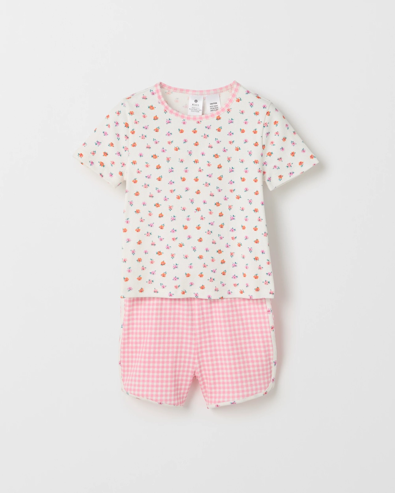Australian Cotton Top and Dolphin Hem Shorts Pyjama Set - Florals 5 of 5