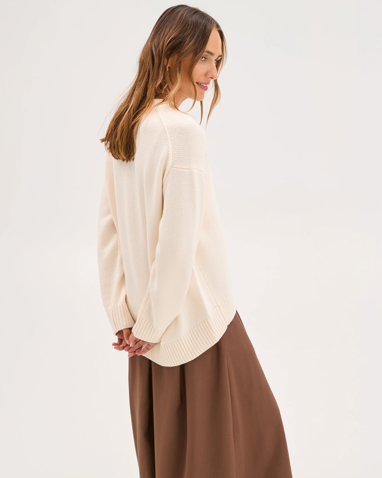 Australian Cotton Blend Oversized Sweater - Pearl 5 of 6