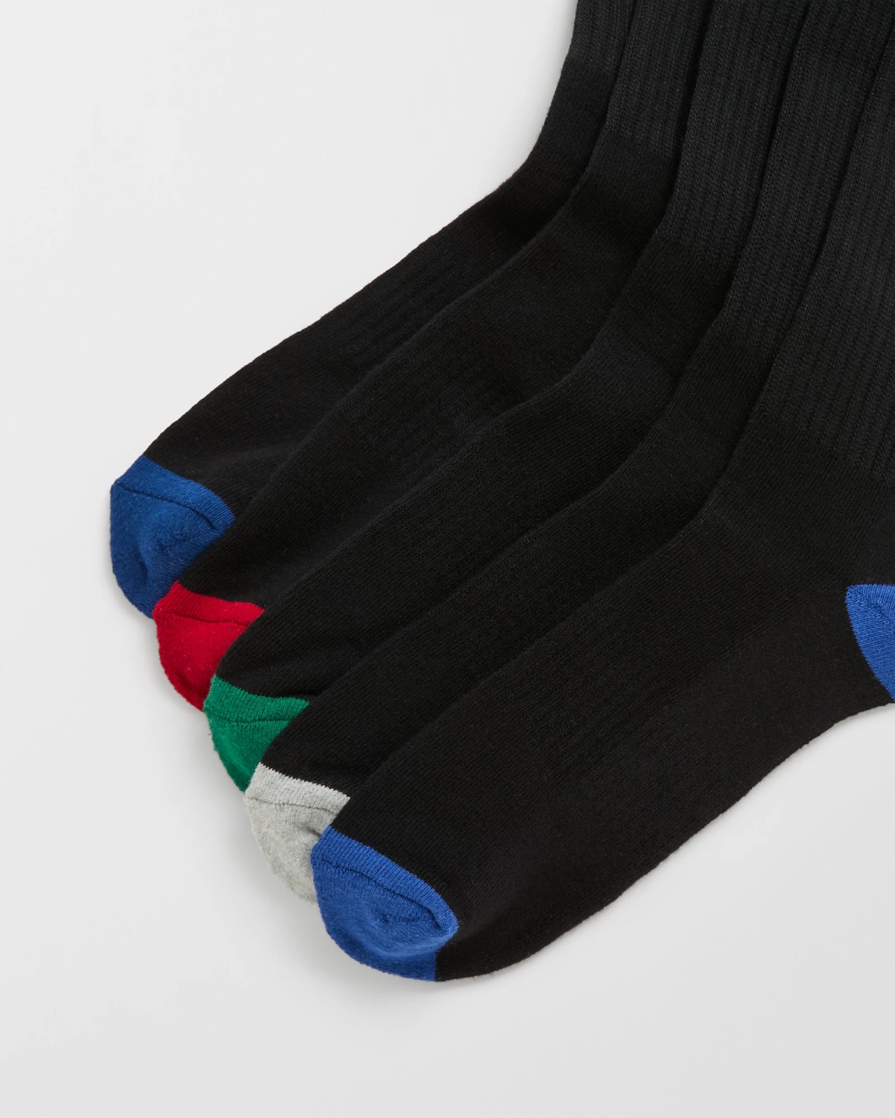 Maxx Australian Cotton Blend 5 Pack Sport Crew Socks - Black Colour Blocking 2 of 3