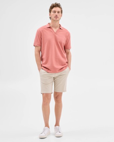 Australian Cotton Textured Reverse Polo Top