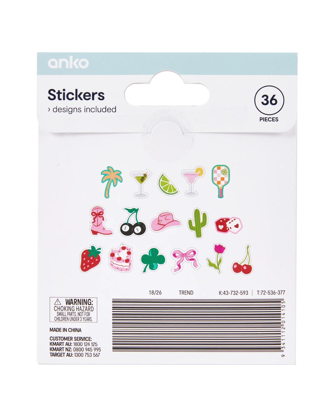 36 Piece Stickers, Trend - Anko 4 of 4