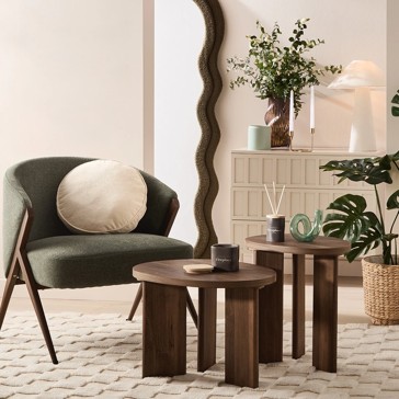 Set of 2 Walnut Side Tables - Anko