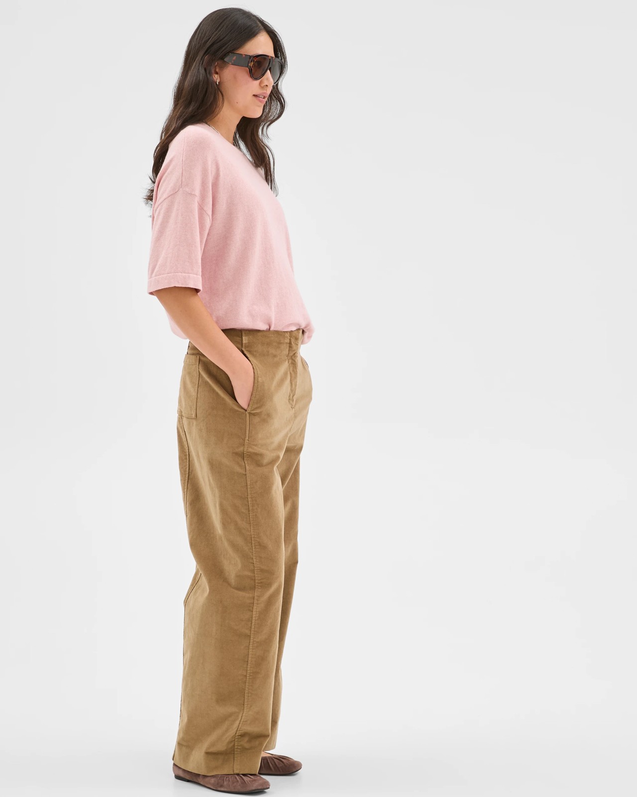 Cropped Wide Leg Cord Pants - Elm 2 of 5