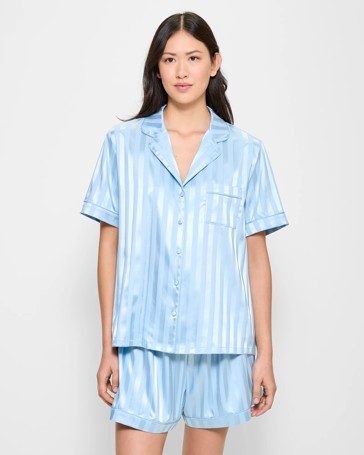 Stripe Satin Short Pyjama Set