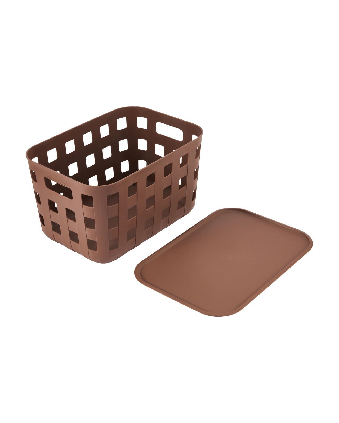 18L Rectangle Trellis Basket with Lid, Chocolate - Anko 6 of 6