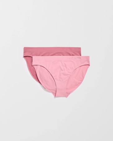 Lily Loves 2 Pack Seamfree Embossed Bikini Briefs