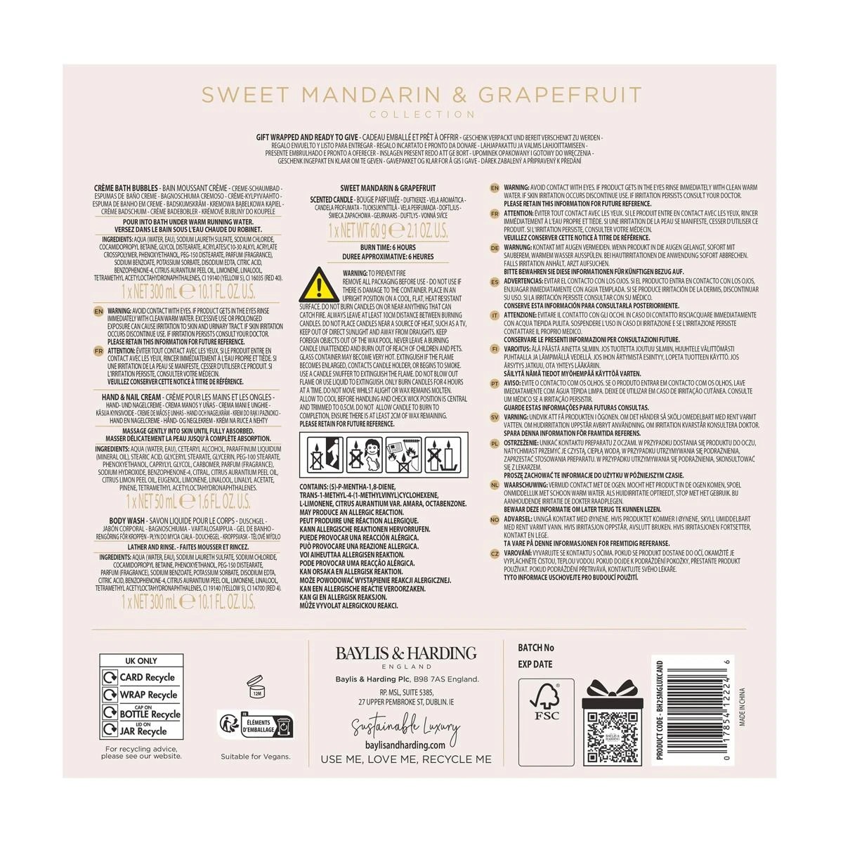 Baylis & Harding 4 Piece Signature Collection - Sweet Mandarin and Grapefruit 4 of 4