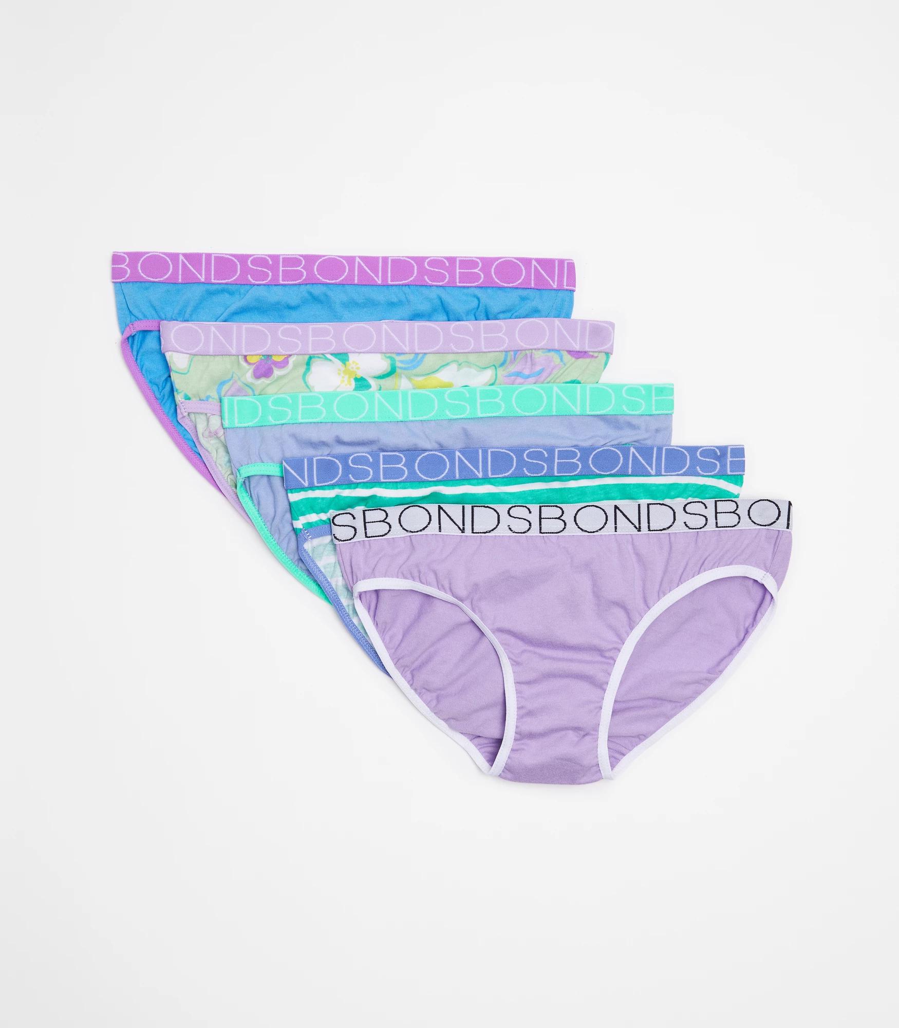 Bonds Girls' Hipster Bikini Briefs 2-Pack - Pink Zebra Print/Lilac