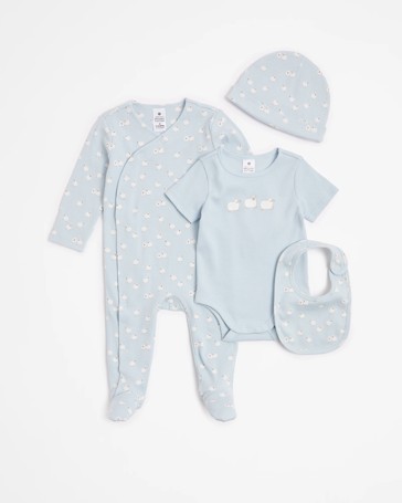 Baby Organic Cotton Waffle 4 Piece Starter Pack Set