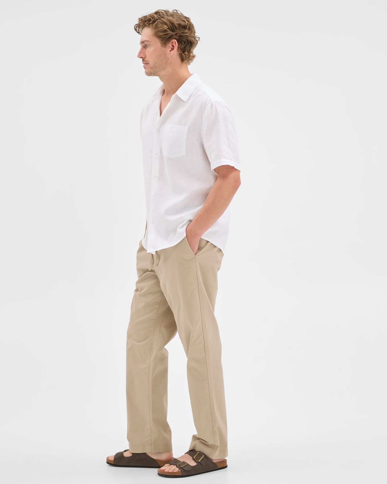 European Linen Short Sleeve Shirt - White 4 of 5