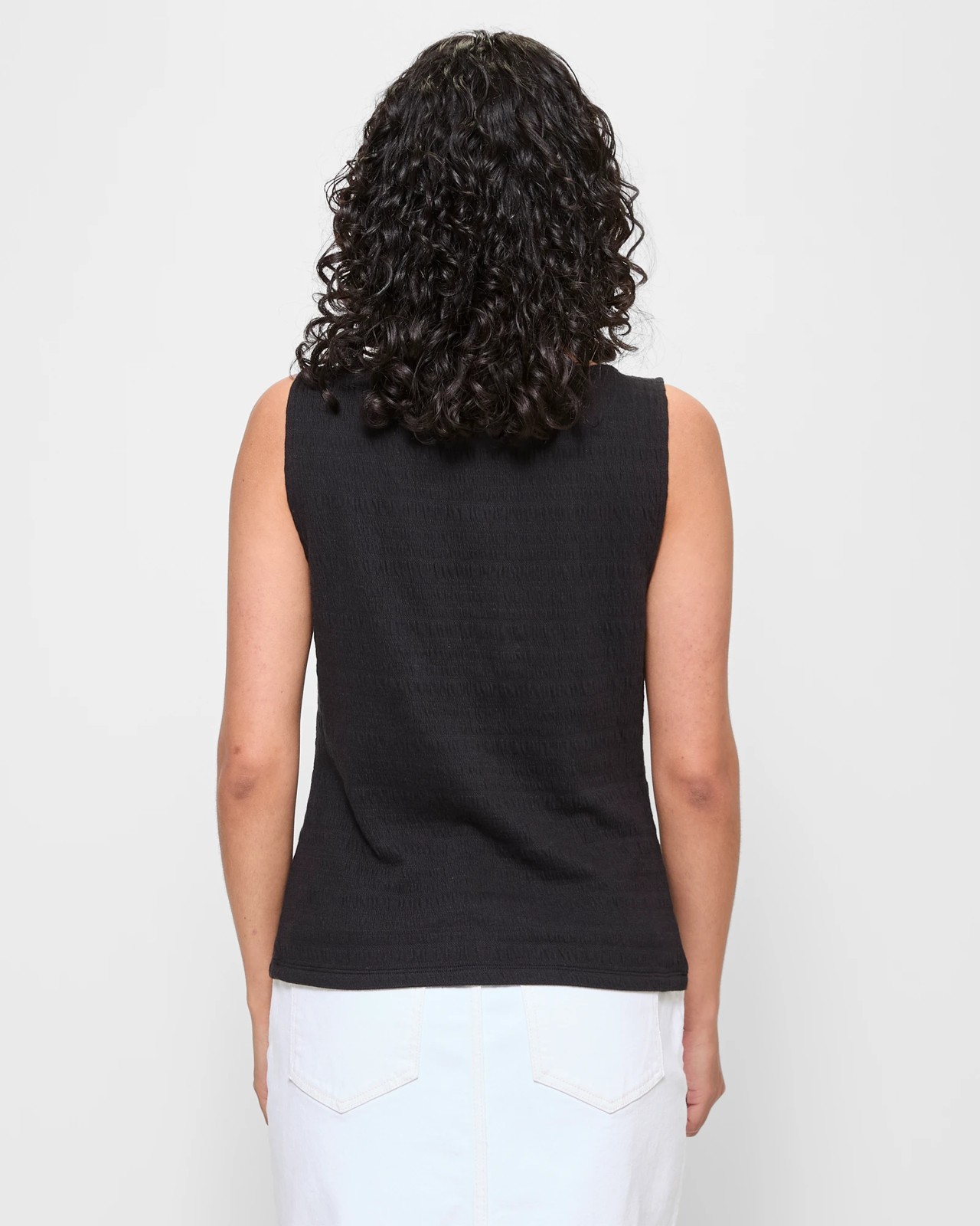 Sleeveless Textured Boat Neck Tank Top 4 of 5