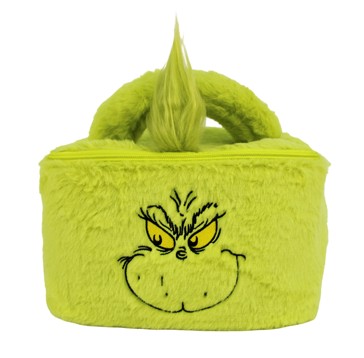 Dr. Seuss The Grinch Fluffy Cosmetic Train Case - Green