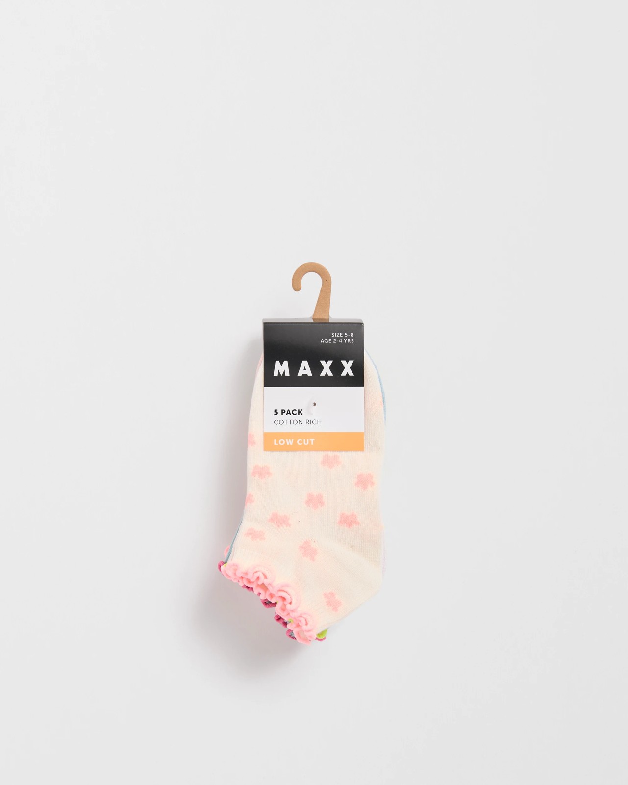Maxx Cotton Blend 5 Pack Girls Low Cut Socks 3 of 3