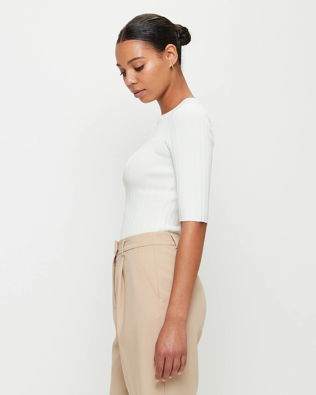 Fashion Boat Neck Rib Top - Preview 3 of 6
