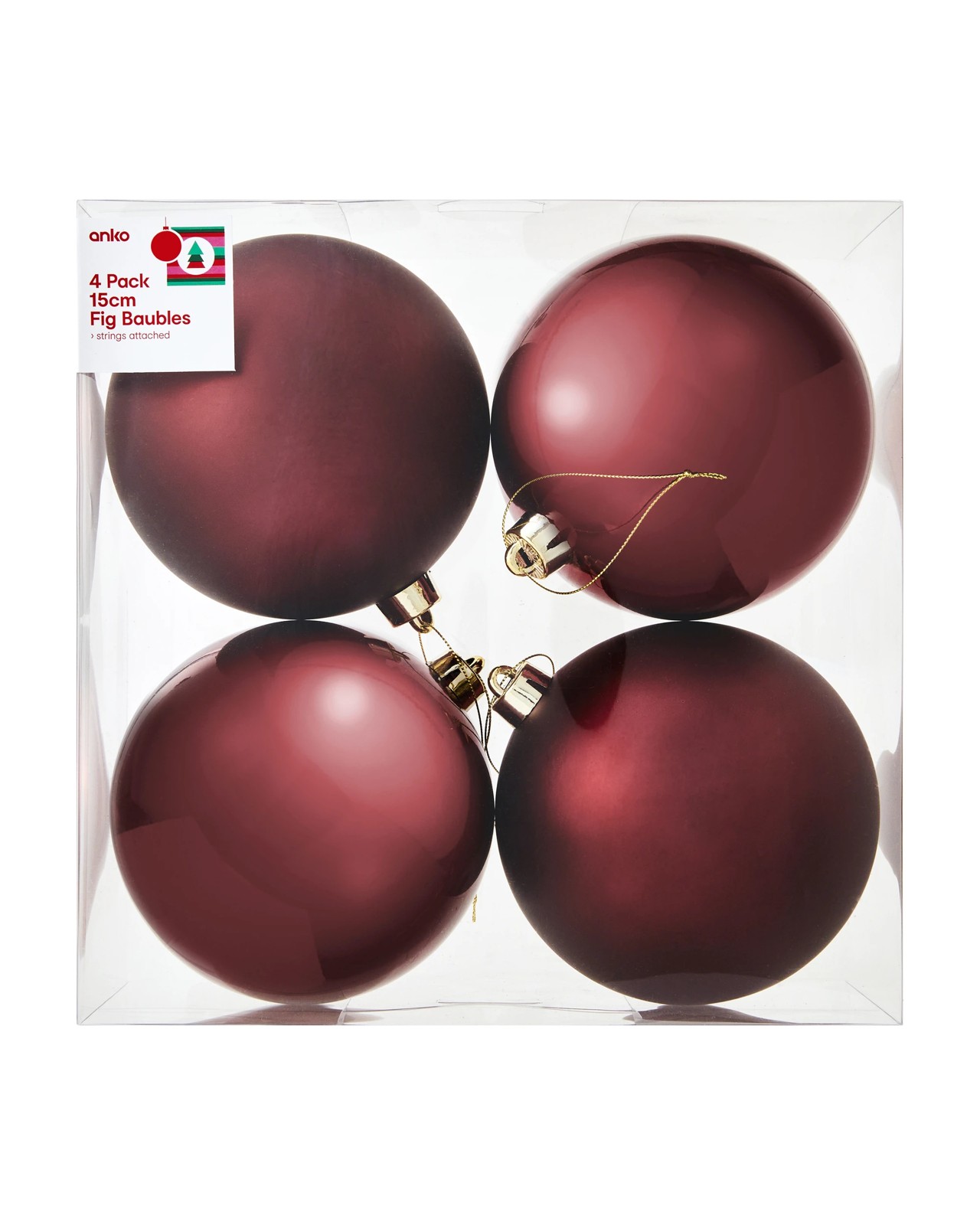 Anko 4 Pack of 15cm Fig Baubles 6 of 6
