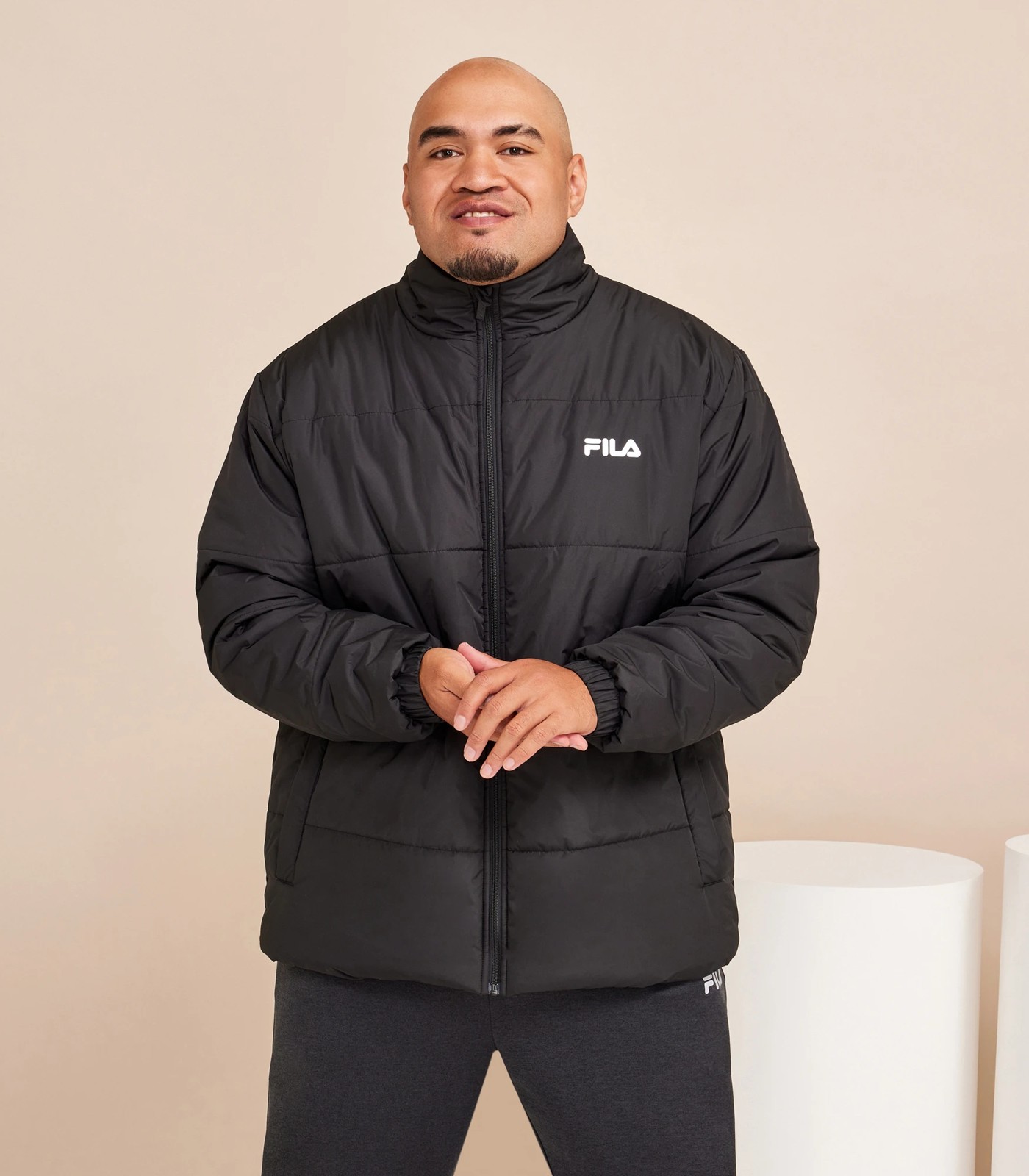 Fila puffer hot sale jacket black