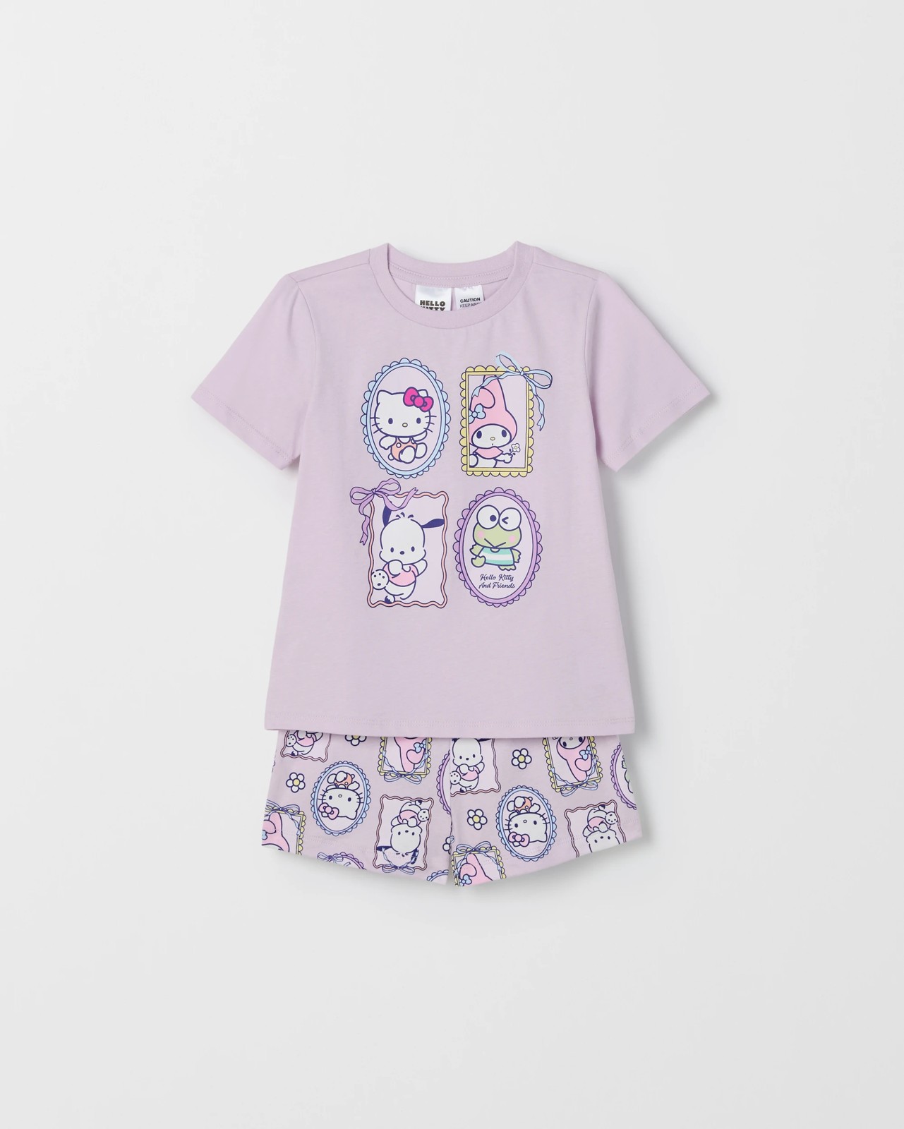 Hello Kitty Australian Cotton 2 Pack Younger Girls Pyjama Set 4 of 5